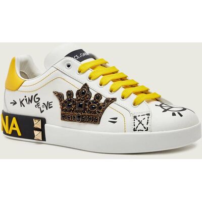 Dolce & Gabbana Skórzane sneakersy Portofino biały 43 Dolce & Gabbana Skórzane sneakersy Portofino biały 43