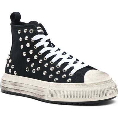 Dsquared2 Trampki z dodatkiem skóry czarny 43 Dsquared2 Trampki z dodatkiem skóry czarny 43