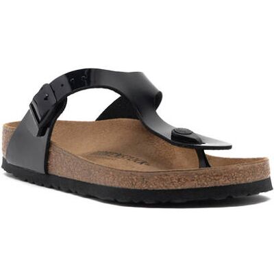 Birkenstock Japonki Gizeh z dodatkiem skóry regular fit czarny 39 Birkenstock Japonki Gizeh z dodatkiem skóry regular fit czarny 39