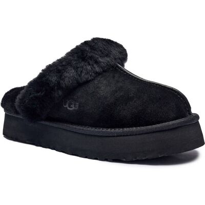 UGG Obuwie domowe DISQUETTE shearling zamsz z dodatkiem wełny czarny 36 UGG Obuwie domowe DISQUETTE shearling zamsz z dodatkiem wełny czarny 36