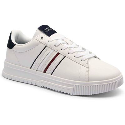 Tommy Hilfiger Skórzane sneakersy biały 45 Tommy Hilfiger Skórzane sneakersy biały 45