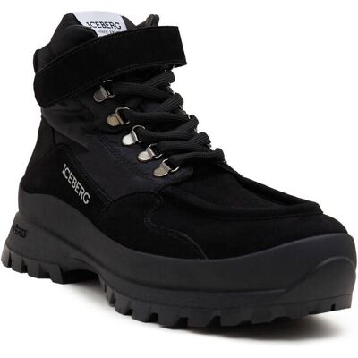 Iceberg Skórzane buty trekkingowe czarny 40 Iceberg Skórzane buty trekkingowe czarny 40