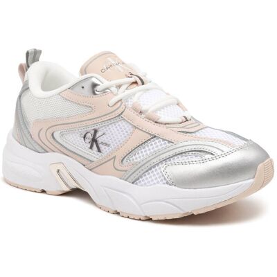 Calvin Klein Jeans Sneakersy RETRO TENNIS z dodatkiem skóry srebrny 38 Calvin Klein Jeans Sneakersy RETRO TENNIS z dodatkiem skóry srebrny 38
