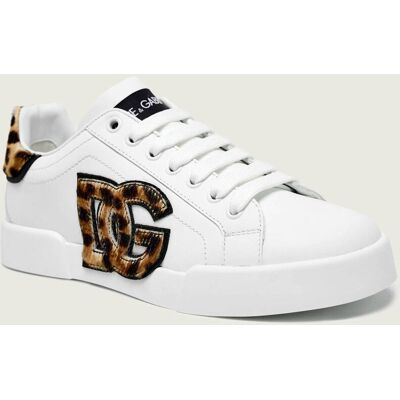 Dolce & Gabbana Skórzane sneakersy Portofino biały 39 Dolce & Gabbana Skórzane sneakersy Portofino biały 39