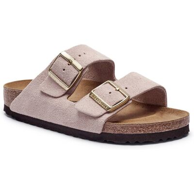 Birkenstock Klapki Arizona narrow fit zamsz pudrowy róż 36 Birkenstock Klapki Arizona narrow fit zamsz pudrowy róż 36