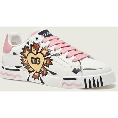 Dolce & Gabbana Skórzane sneakersy BASSA biały 36 Dolce & Gabbana Skórzane sneakersy BASSA biały 36