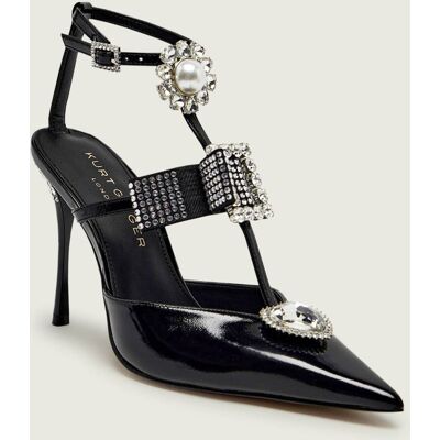 Kurt Geiger Skórzane szpilki BOW POINT czarny 41 Kurt Geiger Skórzane szpilki BOW POINT czarny 41