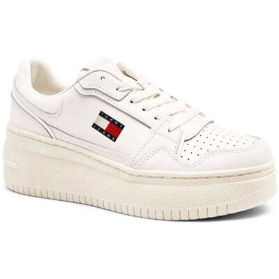 Tommy Jeans Skórzane sneakersy RETRO BASKET ecru 39 Tommy Jeans Skórzane sneakersy RETRO BASKET ecru 39