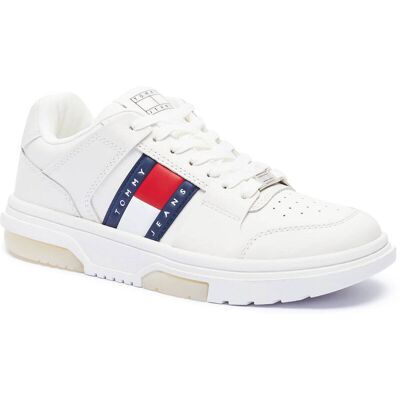 Tommy Jeans Skórzane sneakersy THE BROOKLYN ESS biały 36 Tommy Jeans Skórzane sneakersy THE BROOKLYN ESS biały 36