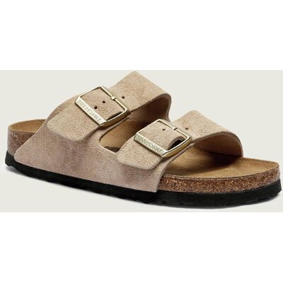 Birkenstock Klapki Arizona narrow fit zamsz piaskowy 39 Birkenstock Klapki Arizona narrow fit zamsz piaskowy 39