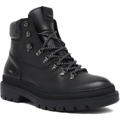 Karl Lagerfeld Skórzane buty trekkingowe OUTLAND czarny 40 Karl Lagerfeld Skórzane buty trekkingowe OUTLAND czarny 40