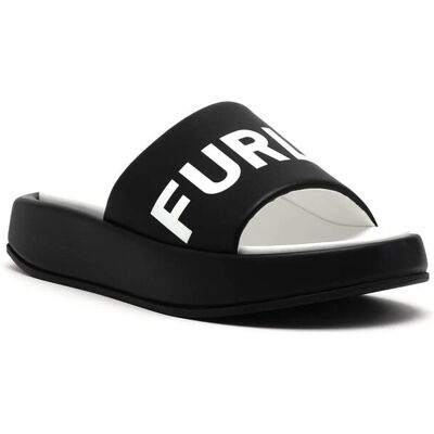 Furla Klapki REAL z dodatkiem skóry czarny 36 Furla Klapki REAL z dodatkiem skóry czarny 36