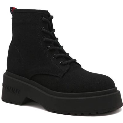 Tommy Jeans Botki TOMMY JEANS LACE UP FESTIV z dodatkiem skóry czarny 38 Tommy Jeans Botki TOMMY JEANS LACE UP FESTIV z dodatkiem skóry czarny 38