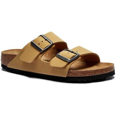 Birkenstock Klapki Arizona BFBC narrow fit z dodatkiem skóry brązowy 37 Birkenstock Klapki Arizona BFBC narrow fit z dodatkiem skóry brązowy 37