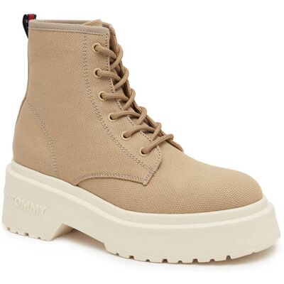 Tommy Jeans Botki TOMMY JEANS LACE UP FESTIV z dodatkiem skóry beżowy 37 Tommy Jeans Botki TOMMY JEANS LACE UP FESTIV z dodatkiem skóry beżowy 37