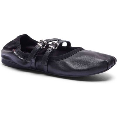 Tommy Jeans Skórzane baleriny czarny 37 Tommy Jeans Skórzane baleriny czarny 37
