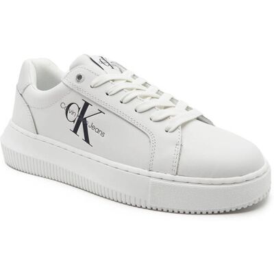 Calvin Klein Jeans Skórzane trampki CHUNKY CUPSOLE MONOLOGO biały 39 Calvin Klein Jeans Skórzane trampki CHUNKY CUPSOLE MONOLOGO biały 39
