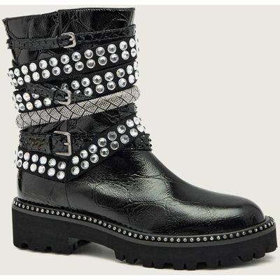 Kurt Geiger Skórzane botki MULTI STRAP czarny 39 Kurt Geiger Skórzane botki MULTI STRAP czarny 39