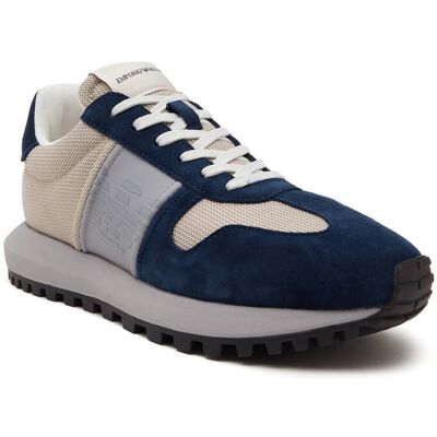 Giorgio Armani Emporio Armani Skórzane sneakersy granatowy 43 Giorgio Armani Emporio Armani Skórzane sneakersy granatowy 43