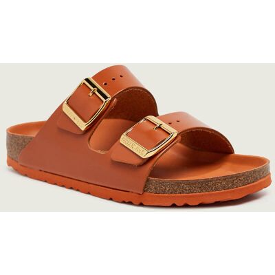 Birkenstock Skórzane klapki Arizona LENA narrow fit pomarańczowy 39 Birkenstock Skórzane klapki Arizona LENA narrow fit pomarańczowy 39
