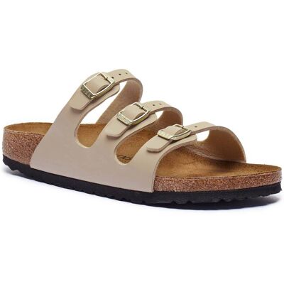 Birkenstock Klapki Florida BF narrow fit z dodatkiem skóry beżowy 38 Birkenstock Klapki Florida BF narrow fit z dodatkiem skóry beżowy 38