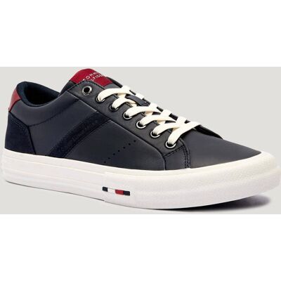 Tommy Hilfiger Skórzane sneakersy HI VULC LTH STREET granatowy 45 Tommy Hilfiger Skórzane sneakersy HI VULC LTH STREET granatowy 45