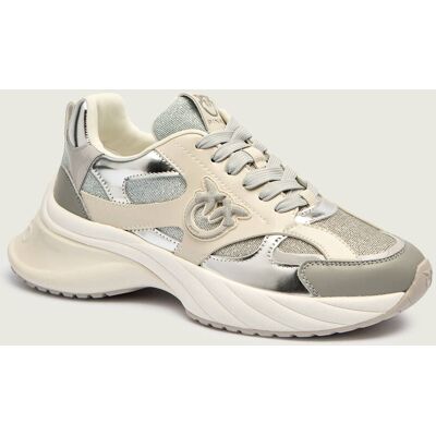 Pinko Skórzane sneakersy ARIEL 15 srebrny 36 Pinko Skórzane sneakersy ARIEL 15 srebrny 36