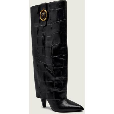Kurt Geiger Skórzane kozaki FOLD OVER czarny 36 Kurt Geiger Skórzane kozaki FOLD OVER czarny 36