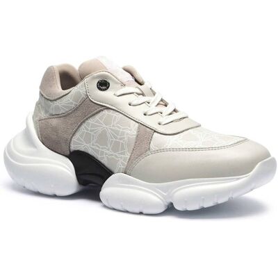 Marc Cain Skórzane sneakersy zamsz biały 38 Marc Cain Skórzane sneakersy zamsz biały 38