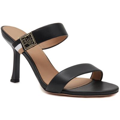 Boss BLACK Skórzane klapki Mandy Sandal 90-N czarny 36 Boss BLACK Skórzane klapki Mandy Sandal 90-N czarny 36