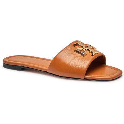 TORY BURCH Skórzane klapki ELEANOR brązowy 36 TORY BURCH Skórzane klapki ELEANOR brązowy 36