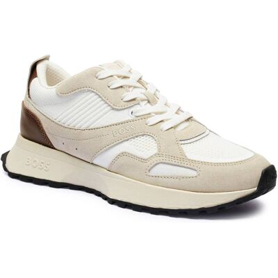 Boss BLACK Sneakersy Jonah_Runn_knsdbu z dodatkiem skóry biały 45 Boss BLACK Sneakersy Jonah_Runn_knsdbu z dodatkiem skóry biały 45