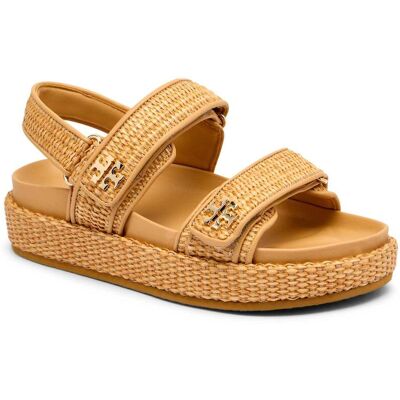 TORY BURCH Sandały KIRA z dodatkiem skóry beżowy 39 TORY BURCH Sandały KIRA z dodatkiem skóry beżowy 39