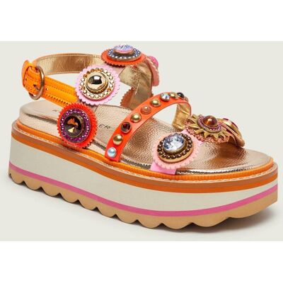 Kurt Geiger Skórzane sandały OCTAVIA pomarańczowy 40 Kurt Geiger Skórzane sandały OCTAVIA pomarańczowy 40