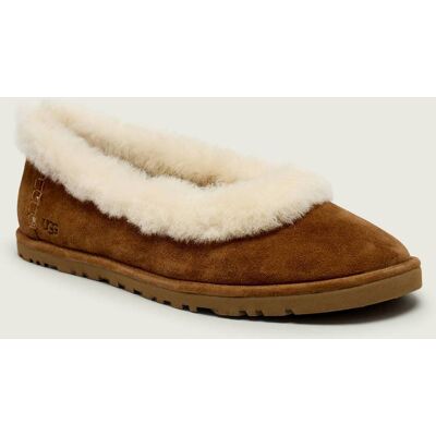 UGG Baleriny ZORA shearling zamsz z dodatkiem wełny brązowy 38 UGG Baleriny ZORA shearling zamsz z dodatkiem wełny brązowy 38