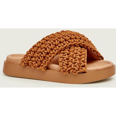INUIKII Klapki WOVEN zamsz koniakowy 36 INUIKII Klapki WOVEN zamsz koniakowy 36