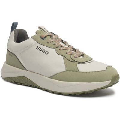 HUGO Sneakersy Kane_Runn_Nanu z dodatkiem skóry oliwkowy 41 HUGO Sneakersy Kane_Runn_Nanu z dodatkiem skóry oliwkowy 41