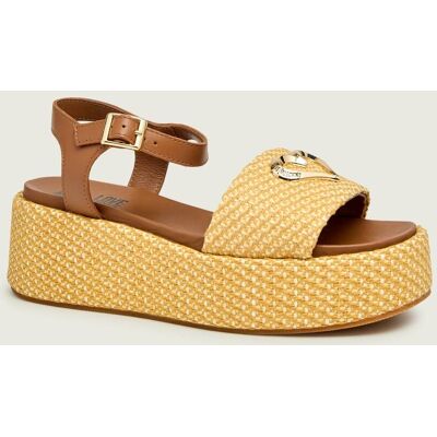 Love Moschino Sandały z dodatkiem skóry beżowy 40 Love Moschino Sandały z dodatkiem skóry beżowy 40
