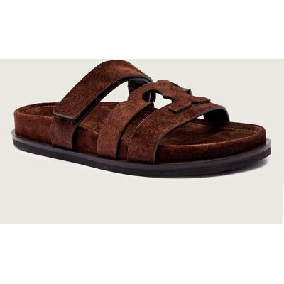 TORY BURCH Klapki INES zamsz brązowy 41 TORY BURCH Klapki INES zamsz brązowy 41