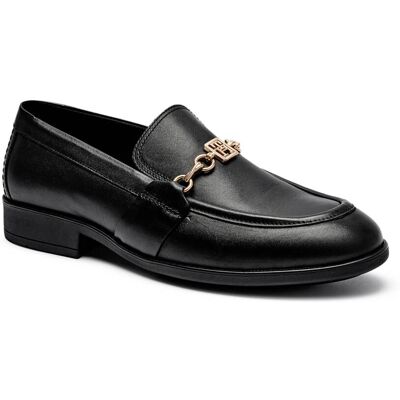 Tommy Hilfiger Skórzane loafersy czarny 38 Tommy Hilfiger Skórzane loafersy czarny 38