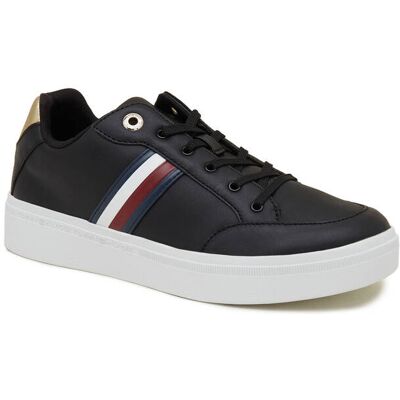 Tommy Hilfiger Skórzane sneakersy ELEVATED GLOBAL STRIPES czarny 39 Tommy Hilfiger Skórzane sneakersy ELEVATED GLOBAL STRIPES czarny 39