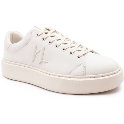 Karl Lagerfeld Skórzane trampki MAXI KUP MONOGRAM biały 43 Karl Lagerfeld Skórzane trampki MAXI KUP MONOGRAM biały 43