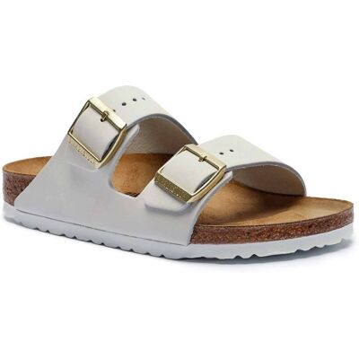 Birkenstock Skórzane klapki Arizona narrow fit biały 36 Birkenstock Skórzane klapki Arizona narrow fit biały 36