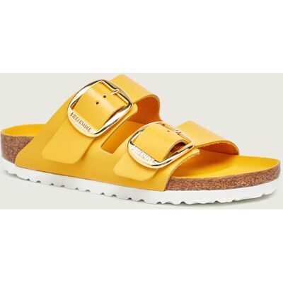 Birkenstock Klapki Arizona Lena z dodatkiem skóry narrow fit musztardowy 40 Birkenstock Klapki Arizona Lena z dodatkiem skóry narrow fit musztardowy 40
