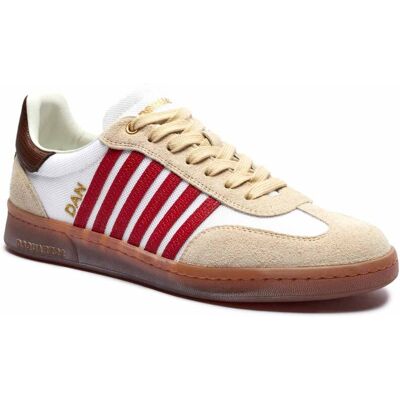 Dsquared2 Sneakersy BOXER z dodatkiem skóry beżowy 41 Dsquared2 Sneakersy BOXER z dodatkiem skóry beżowy 41