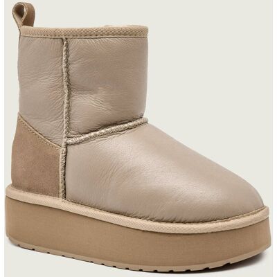 Emu Australia Śniegowce Stinger Mini Flatform Leather skóra piaskowy 36 Emu Australia Śniegowce Stinger Mini Flatform Leather skóra piaskowy 36