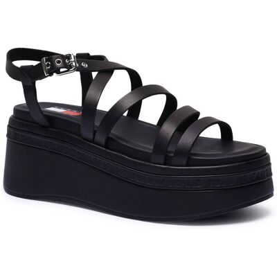 Tommy Jeans Skórzane sandały czarny 39 Tommy Jeans Skórzane sandały czarny 39