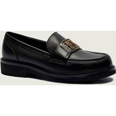 Guess Skórzane loafersy SHUTTLE czarny 38 Guess Skórzane loafersy SHUTTLE czarny 38