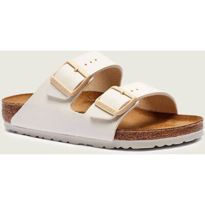 Birkenstock Klapki Arizona z dodatkiem skóry narrow fit ecru 37 Birkenstock Klapki Arizona z dodatkiem skóry narrow fit ecru 37