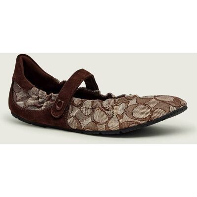 Coach Baleriny Mary Jane zamsz brązowy 37 Coach Baleriny Mary Jane zamsz brązowy 37